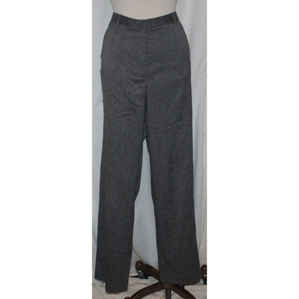 Samantha Stretch Gray Hi-Rise Straight Leg Dress Pants Size 14